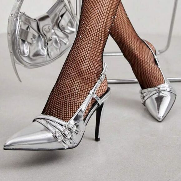 BRAND NEW MADDEN GIRL POINTED TOE BACKLESS HIGH HEELS SANDAL G1 - Picture 6 of 16